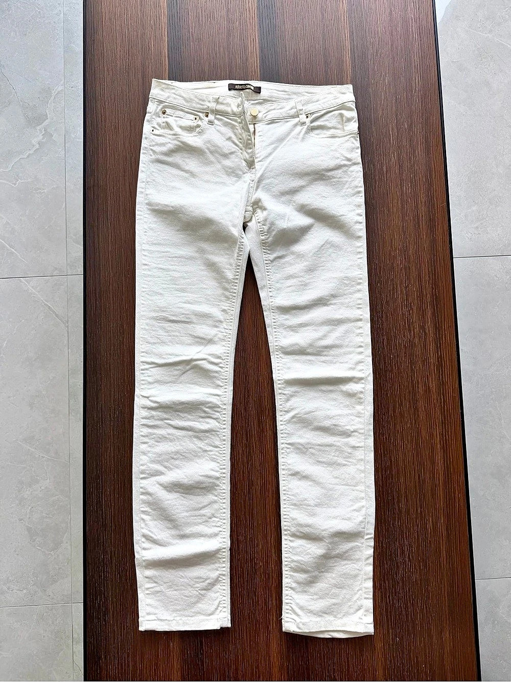 Roberto Cavalli White Straight Leg Denim Jeans Women's Straight Leg Jeans